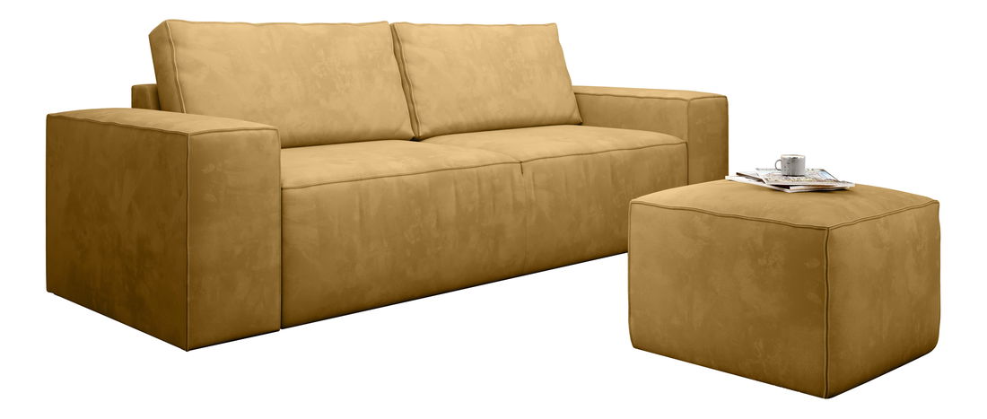 Canapea Shala 45 (galben) (cu taburete)