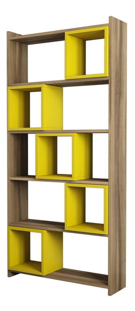Regál Blanchet (orech + žltá)