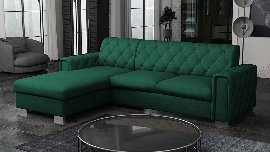 Kutna garnitura Nazit (tamnozelena)