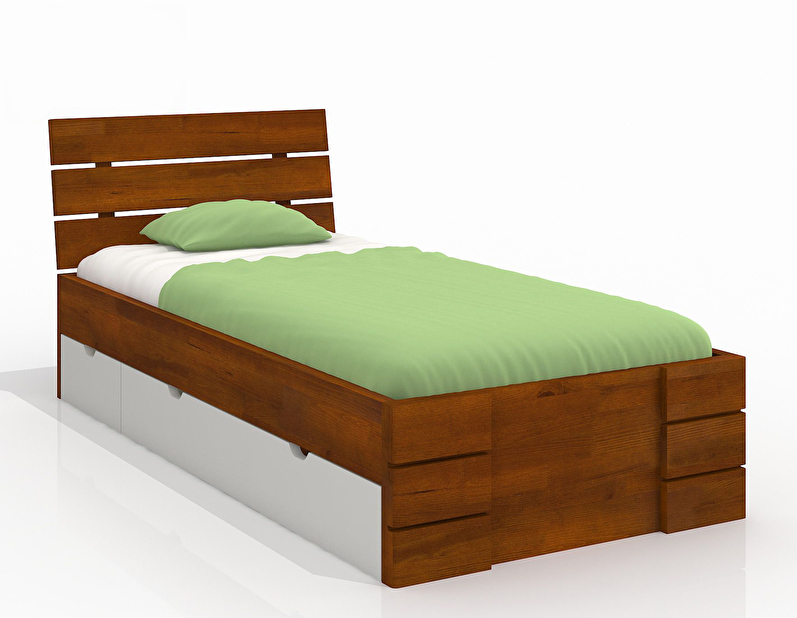 Jednolôžková posteľ 120 cm Naturlig Kids Lorenskog High Drawers (borovica) (s roštom)