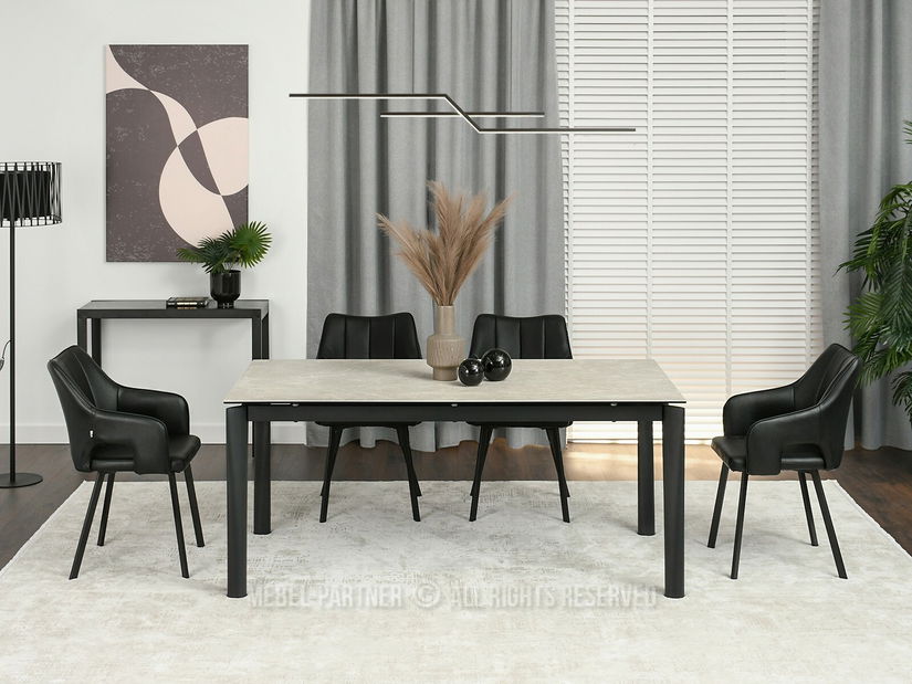 Jedálenský stôl Tornado (krémová + čierna)