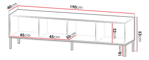 TV szekrény Meretoza 06 (kasmír + fekete) 
