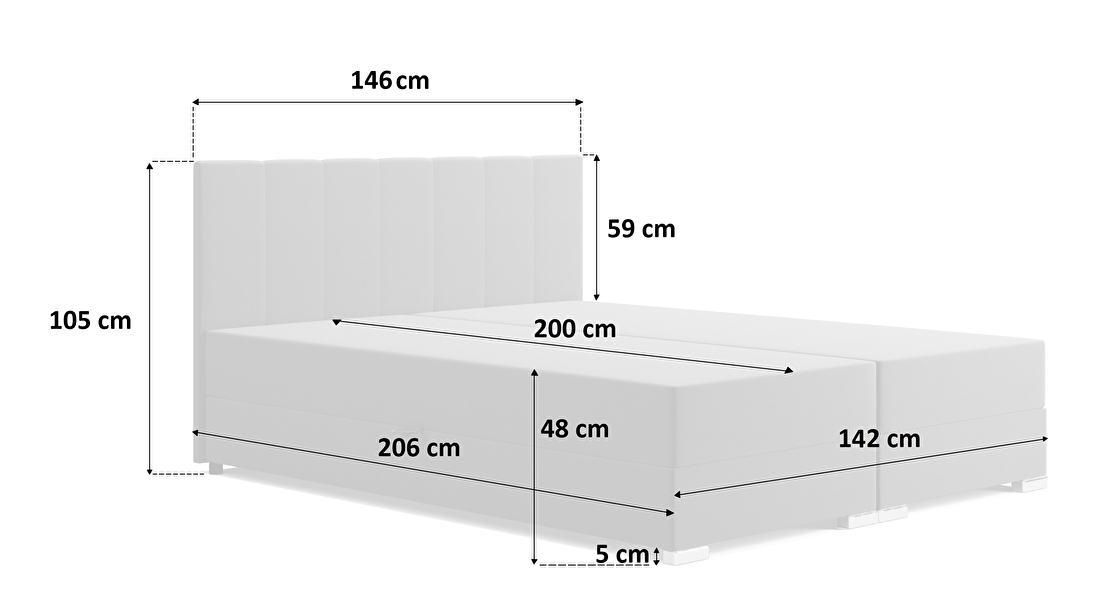 Manželská postel Mirdia 140 cm (svetloružová) (s bonell pružinami a úl. priestorom)