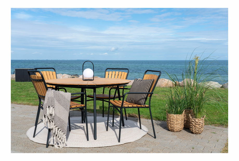 Záhradná stolička Canvoria 4 (prírodná + čierna)