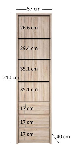 Raft Noella 1D3S (Stejar sonoma)