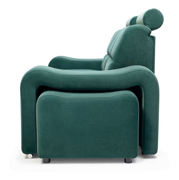 Canapea trei locuri Wendell (verde) (cu taburete)