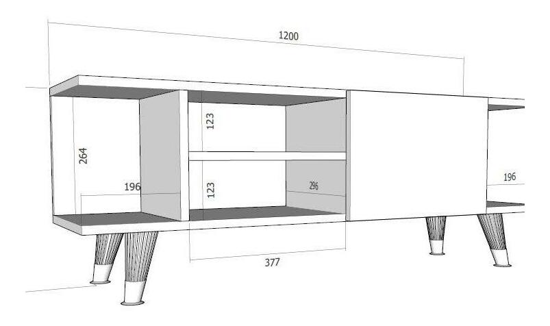 TV stolík/skrinka Napiku (dub + biela) 