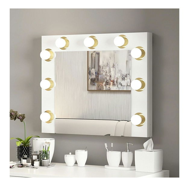 Sminktükör Kanabo (fehér) (LED világítással)