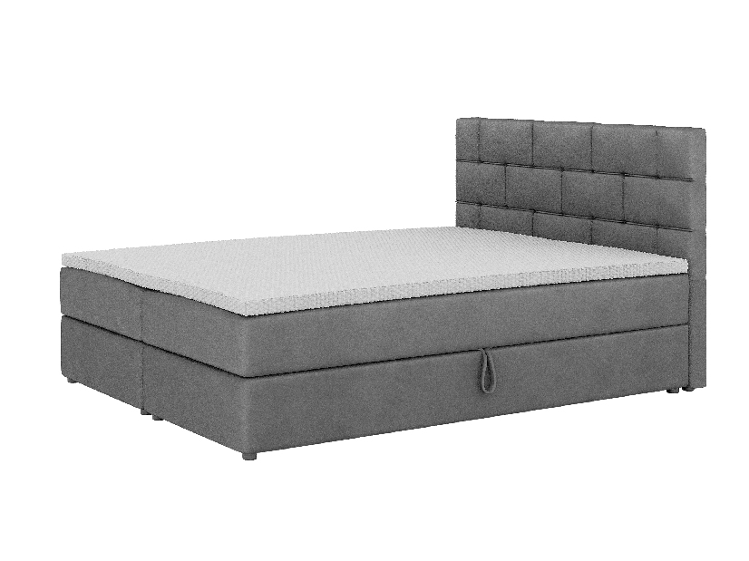 Bračni krevet Boxspring 140x200 cm Waller Comfort (tamnosiva) (s podnicom i madracem)