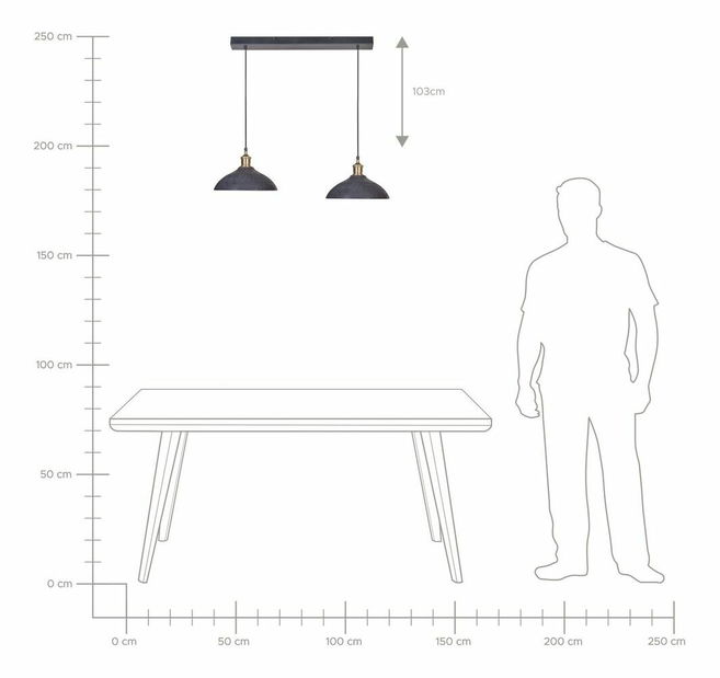 Závesné svietidlo Cheza (čierna)