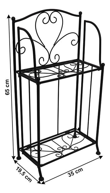 Fém regál Caritas (fekete)