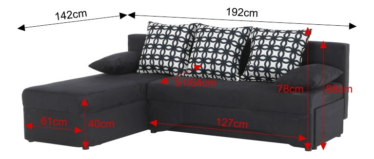 Rohová sedačka Poringland New (tmavosivá) (P) *výpredaj