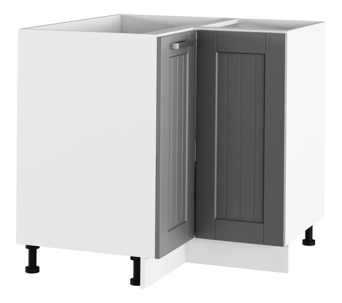Sarok alsó konyhaszekrény Janne Typ 62 (sötétszürke + fehér)