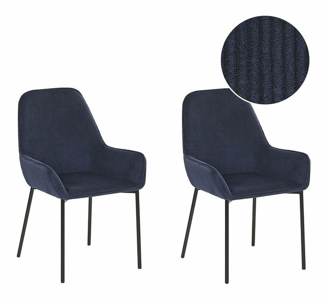 Set 2 ks. jedálenských stoličiek LARNO (tmavomodrá)
