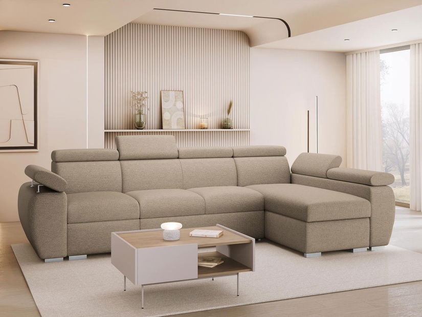 Rohová sedačka Gozo LCP (hnedá) (s úl. priestorom) (P)