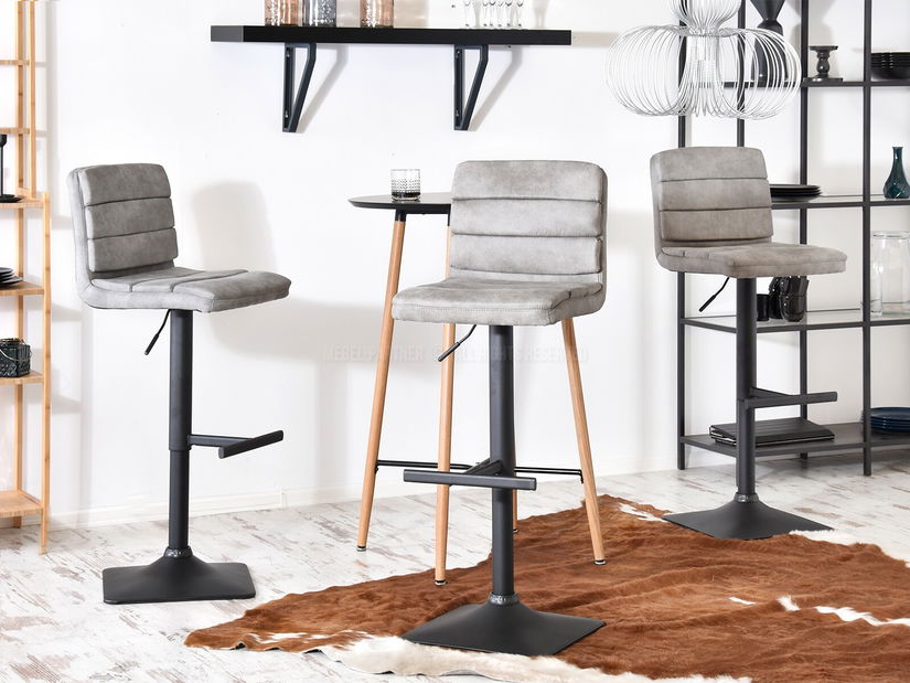 Stolička Hanoi (sivá + chrómová)