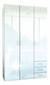 Ruhásszekrény Got 70427 3D (fehér + magasfényű fehér)
