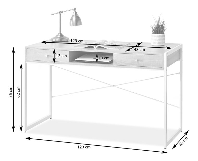 Masă PC Nills (nuc închis + negru)