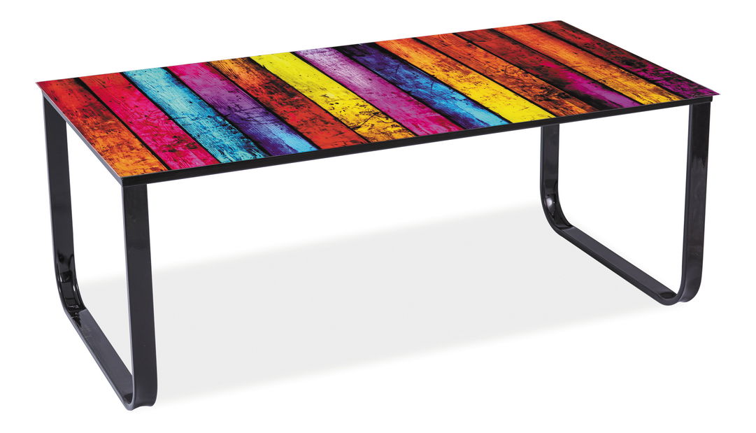 Konferenčný stolík Thurso II (čierna + grafika mix color)