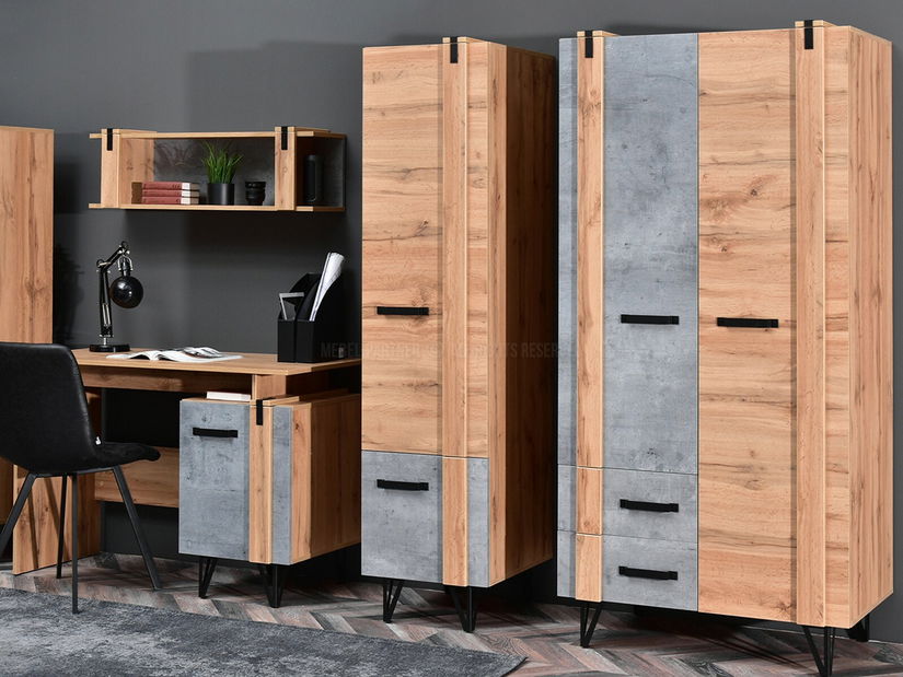 Mobilier living Suspendera SH02 (stejar + negru)