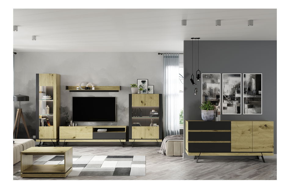 Vitrin Stacee (navarra tölgy + fekete)