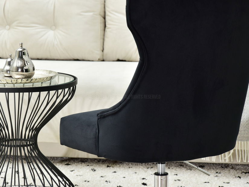 Fotelja Elza (crna + krom)