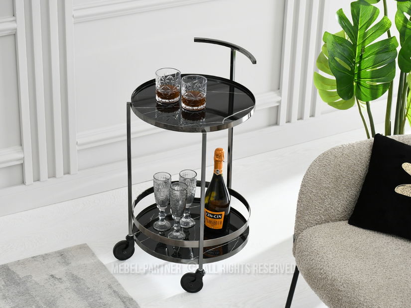 Konferenčný stolík Alfonzo (čierny mramor + čierna)