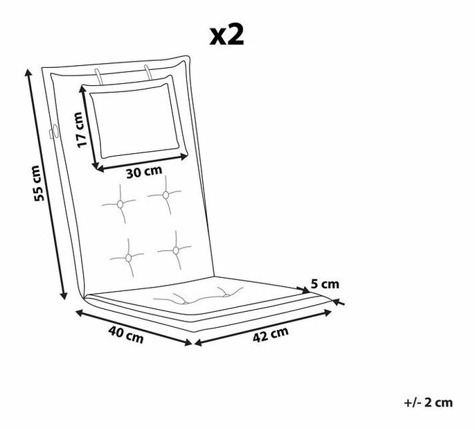 Set 2 ks. vankúšov MALI (krémová)