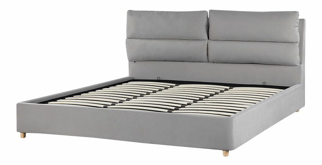 Manželská posteľ 180 cm Batil (sivá) (s roštom) (s úl. priestorom)