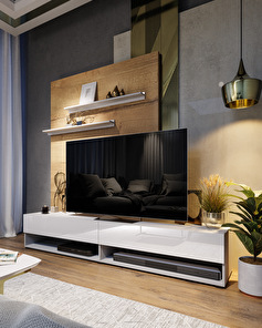 Mobilier living Berny 33 (alb + alb lucios)