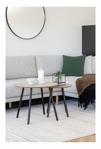 Príručný stolík Alast 2 (čierna + béžová)