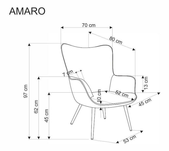 Fotelja Amario (siva)
