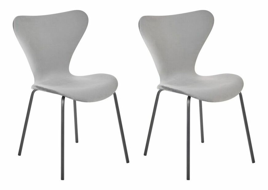 Set 2 ks jedálenských stoličiek Baylor (sivá + čierna)