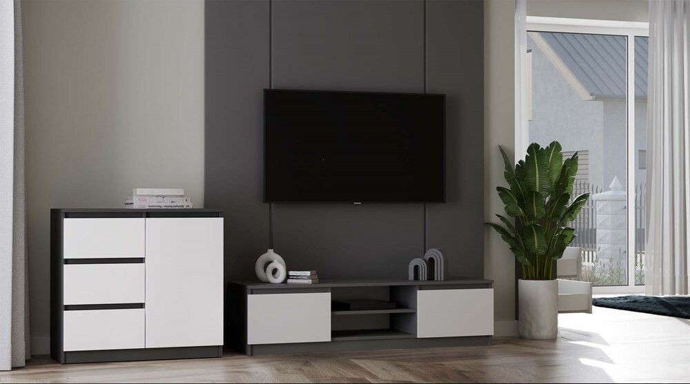 TV skrinka Musecalo 140 (antracit + biela)