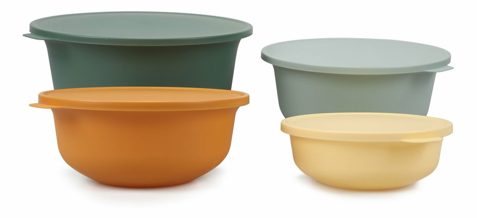 Set recipiente alimente (4 buc.) Yummy (verde + Turcoaz + Portocaliu + Galben)