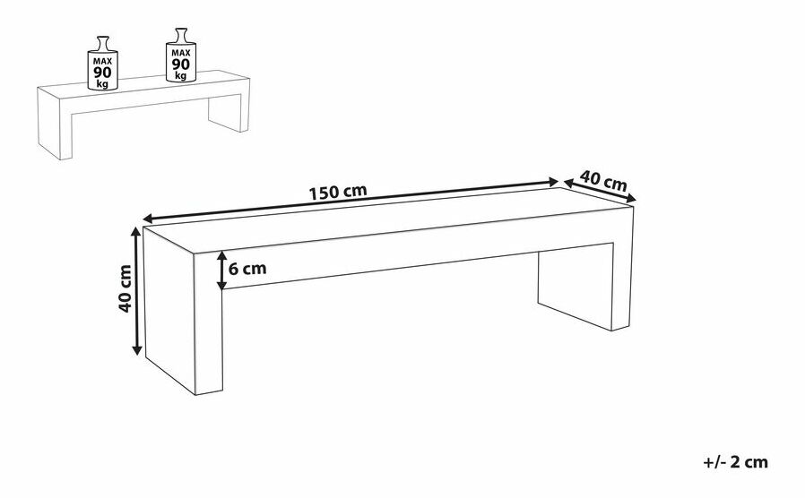 Bancă de grădină TONUTO (beton) (alb)