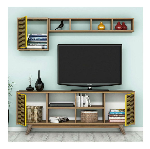 Nappali szett Ivonne (dió + sárga)