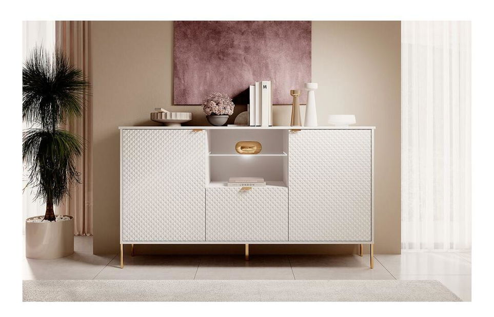 Skrinka Calvo C4 (biela + zlatá)