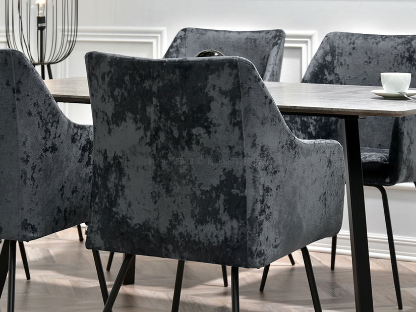 Jedálenská stolička Duplica (grafitová + zlatá)