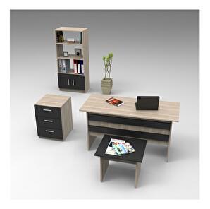 Mobilier de birou Valkyrie (stejar + Negru)