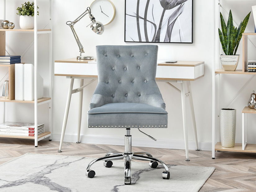 Stolička Sonia (sivá + chrómová)