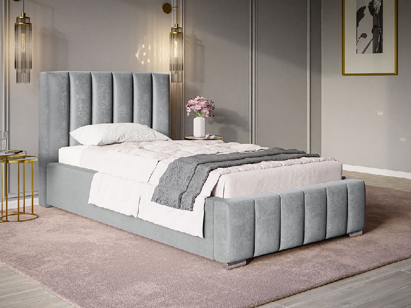 Jednostruki krevet Buria 1 120 cm (svijetlosiva) (s podnicom i prostorom za odlaganje)