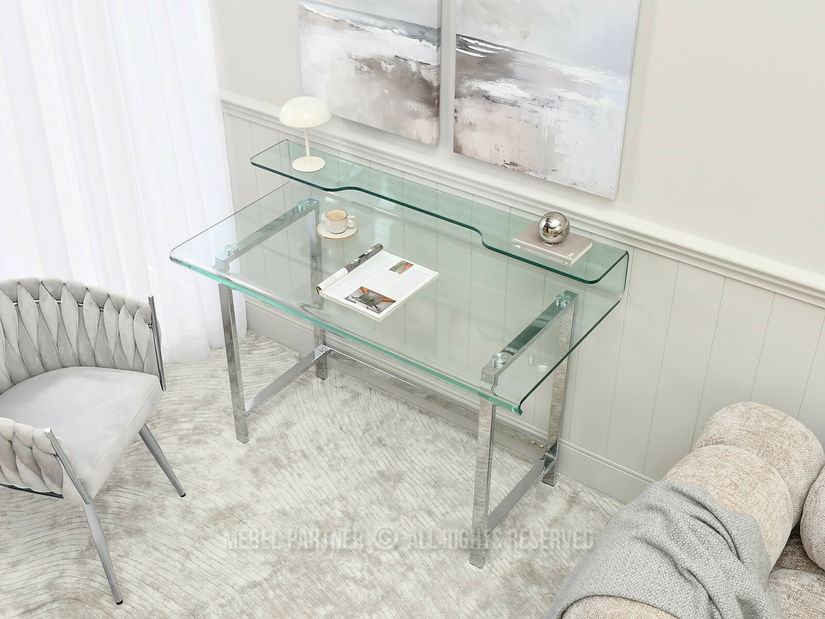 PC stol Lazuli (staklo + krom)