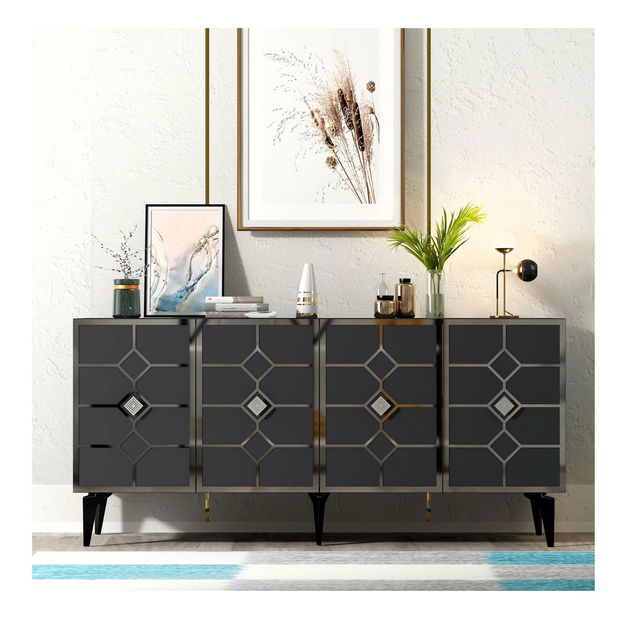 Szekrény Pivuti (antracit + ezüst) 