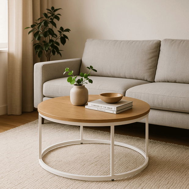 Dohányzóasztal Aparentar Max (tölgy + fehér)