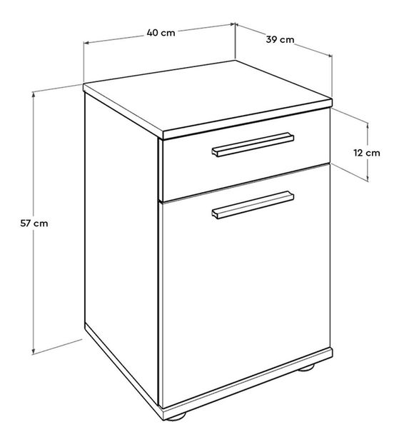 Éjjeliszekrény Kultaletta 1 (szonoma tölgy)
