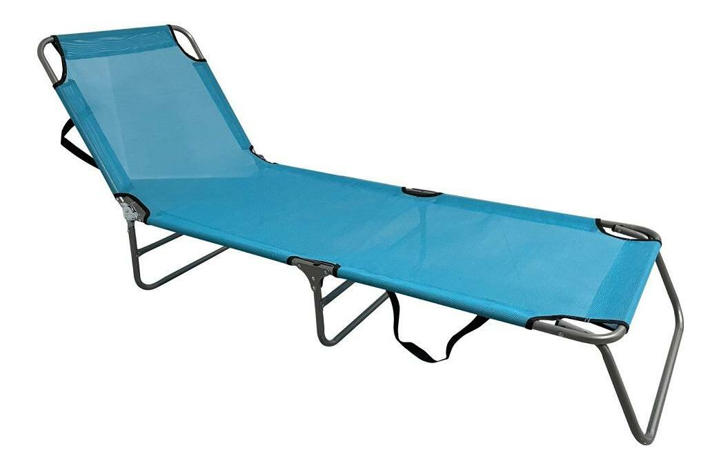 Șezlong de grădină KALEO (albastru + gri)