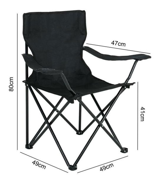 Scaun pentru camping Antler (Negru)