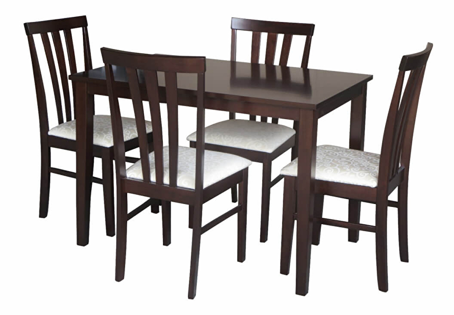 Set masă scaune pentru sufragerie Lessie (wenge) *vânzare stoc