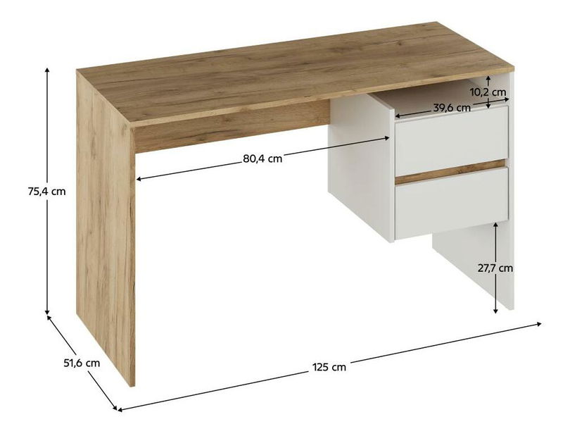 PC stolić Titanes (hrast artisan + bijela) 